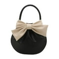 thumbnail image 1 of Bolso de mano para mujer con lazo de piel sintética, estilo hobo, para vacaciones de , viajes y playa. Negro, 1 of 8