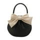 thumbnail image 1 of Bolso de mano para mujer con lazo, informal, fruncido, para playa, viajes y vacaciones Negro, 1 of 9