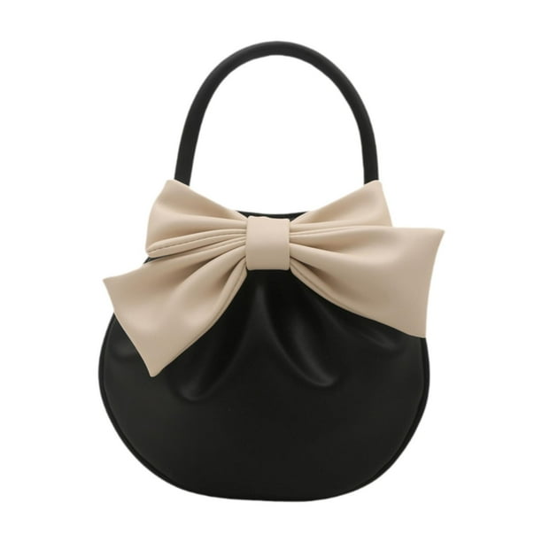 Bolso de mano para mujer, moderno, de piel sintética, de mano, de gran capacidad, pequeño, para vacaciones en la playa. Negro
