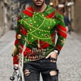 thumbnail image 2 of UVEASISHA Ventes Aujourd'hui T-Shirts de Noël à Manches Longues pour Hommes Grande Taille T-Shirts Graphiques à Imprimé de Noël T-Shirts Fantaisie Décontractés à Col Rond Hauts Mode Urbaine Cool Rouge TTG, 2 of 6