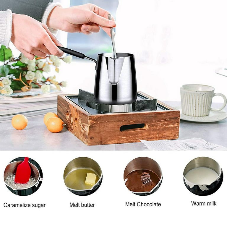 600ML Coffee Pot Stainless Steel Milk and Coffee Warmer