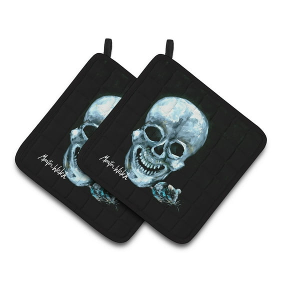 Carolines Treasures MW1106PTHD Ekk A Meece Pair of Pot Holders , 7.5HX7.5W, multicolor