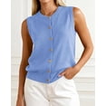 thumbnail image 3 of BTFBM Sweater Vest Women Casual Crewneck Loose Button Down Knit Sleeveless Cardigan Spring Clothes Summer Vest Tops, 3 of 8