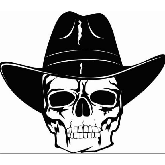 Custom Decals - Prices Reduced Vinyl Wall Sticker : Western Man Skull Bedroom Bathroom Living Room Mural : 30 X90" -