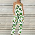 thumbnail image 1 of Styesk Pantalons pour Femmes Combinaisons Sans Manches Amples en Lin Jambes Larges, 1 of 5