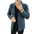 thumbnail image 3 of Suéter de punto de alta calidad con botones de remolque y cuello de traje, cárdigan, suéter, abrigo para hombre, suéter de lana de invierno de talla grande, 3 of 4