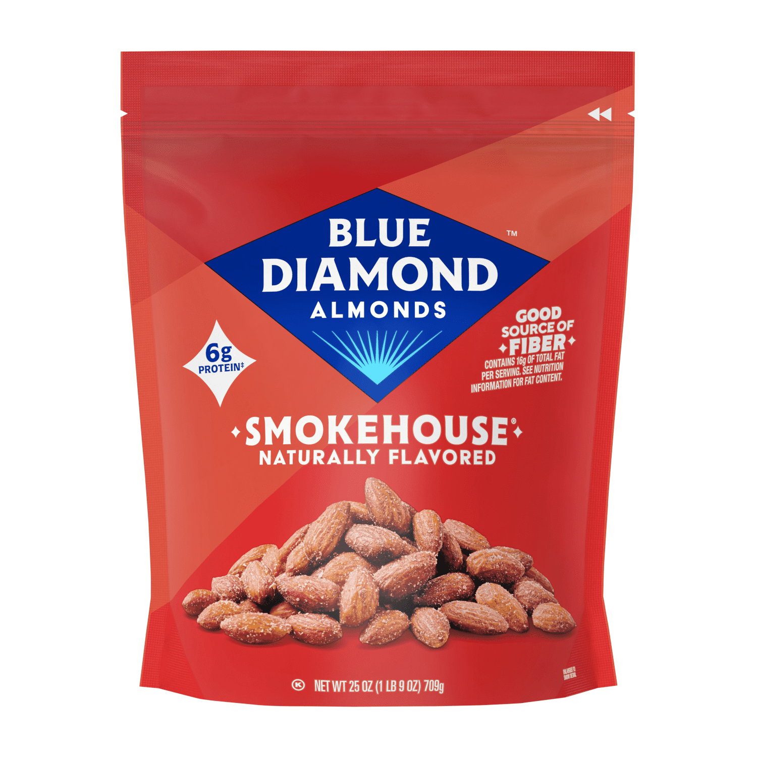 Blue Diamond Almonds, Smokehouse Flavored Snack Nuts for Healthy Snacking, Lunch, On-the-go, 25 oz.