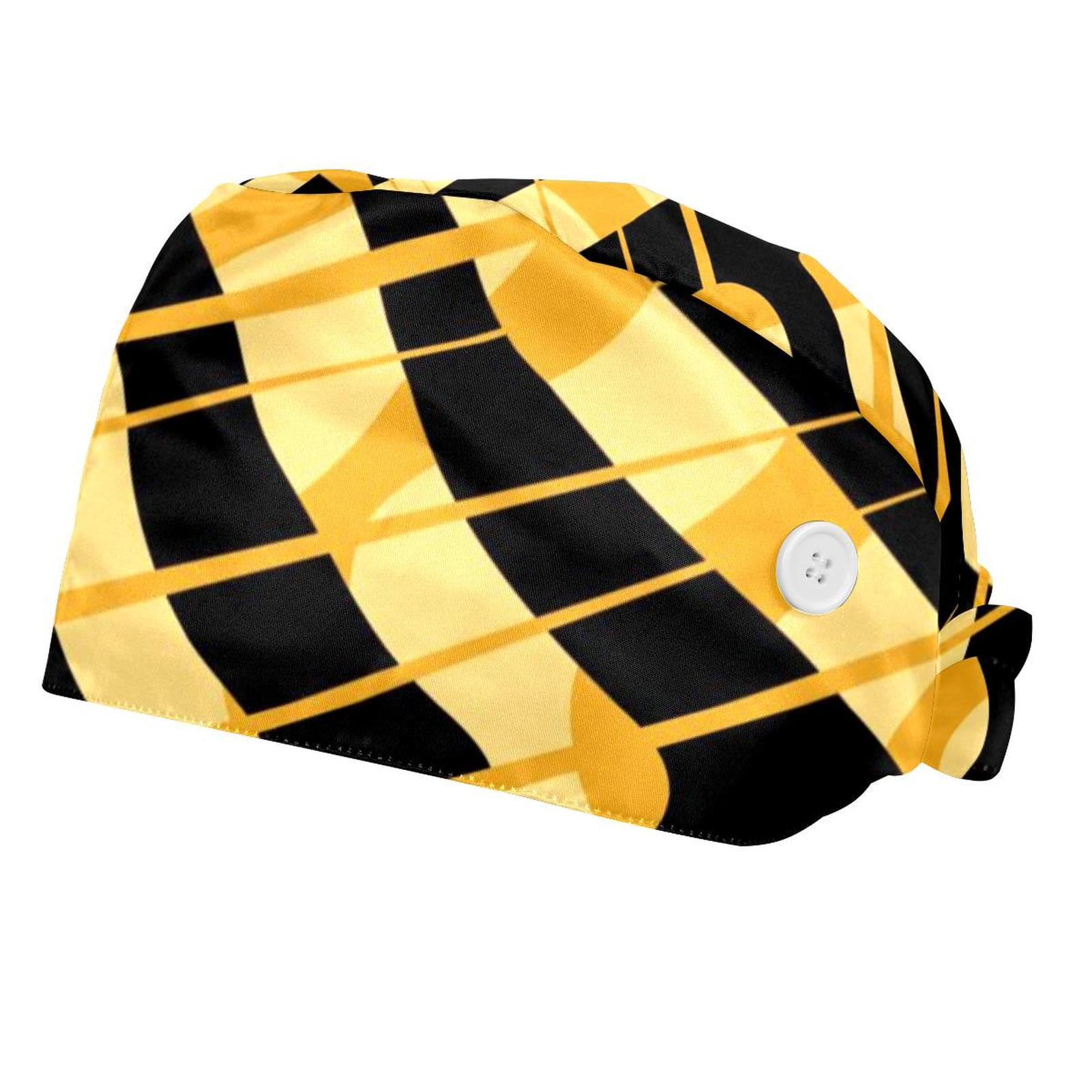 MUKJHOI Adjustable Work Caps - Elastic Tie Back Bouffant Hats With Sweatband 30-Pack