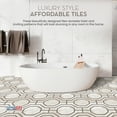 thumbnail image 6 of PowerSellerUSA Self-Stick Vinyl Modern Geometric Floor Tiles Ultra Durable 1.5mm Thick Tiles, 2-Pack/40 Square Ft., 12" x 12", Gray Octagon, 6 of 8