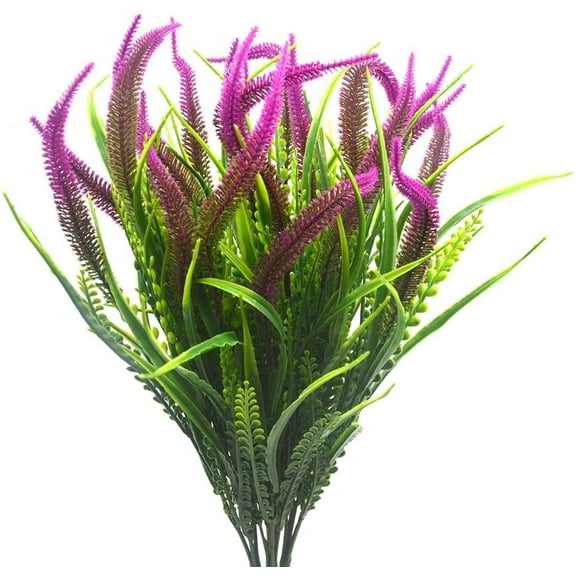 Morttic 4pcs Artificial Fake Setaria Flowers Plants Bouquet Faux Plastic Plant Flower (Red)