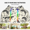 thumbnail image 4 of Picia Vintage Moon Fox Pattern Casual Women's Hoodie, Hooded Sweatshirt with Kangaroo Pocket, Comfortable Pullover with Eye-catching Drawstrings-XX-Large, 4 of 7