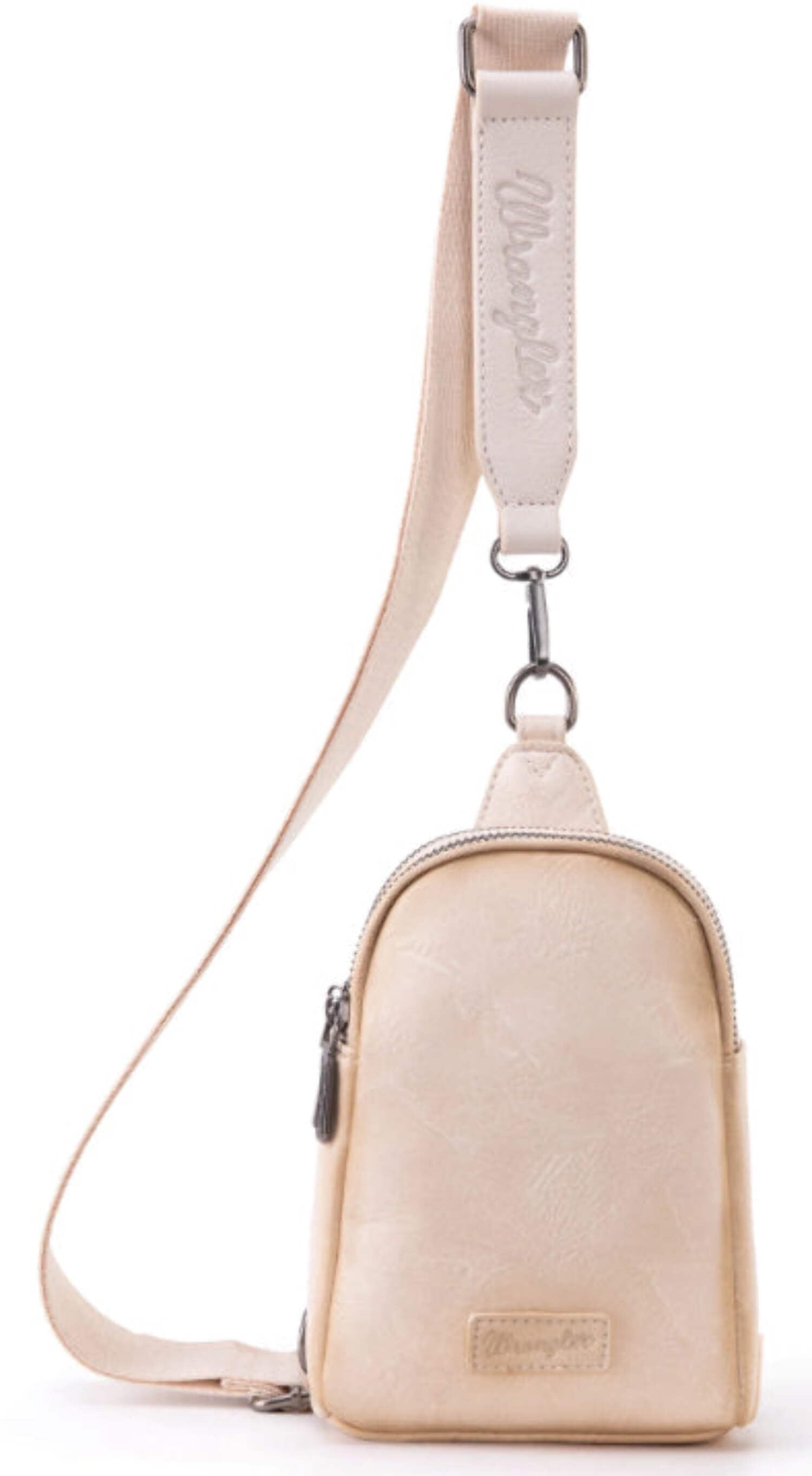 Wrangler Crossbody Sling Bags for Women Cross Body Fanny Pack Purse with Detachable Strap Zipper 7.5 "H, Distressed-Brown