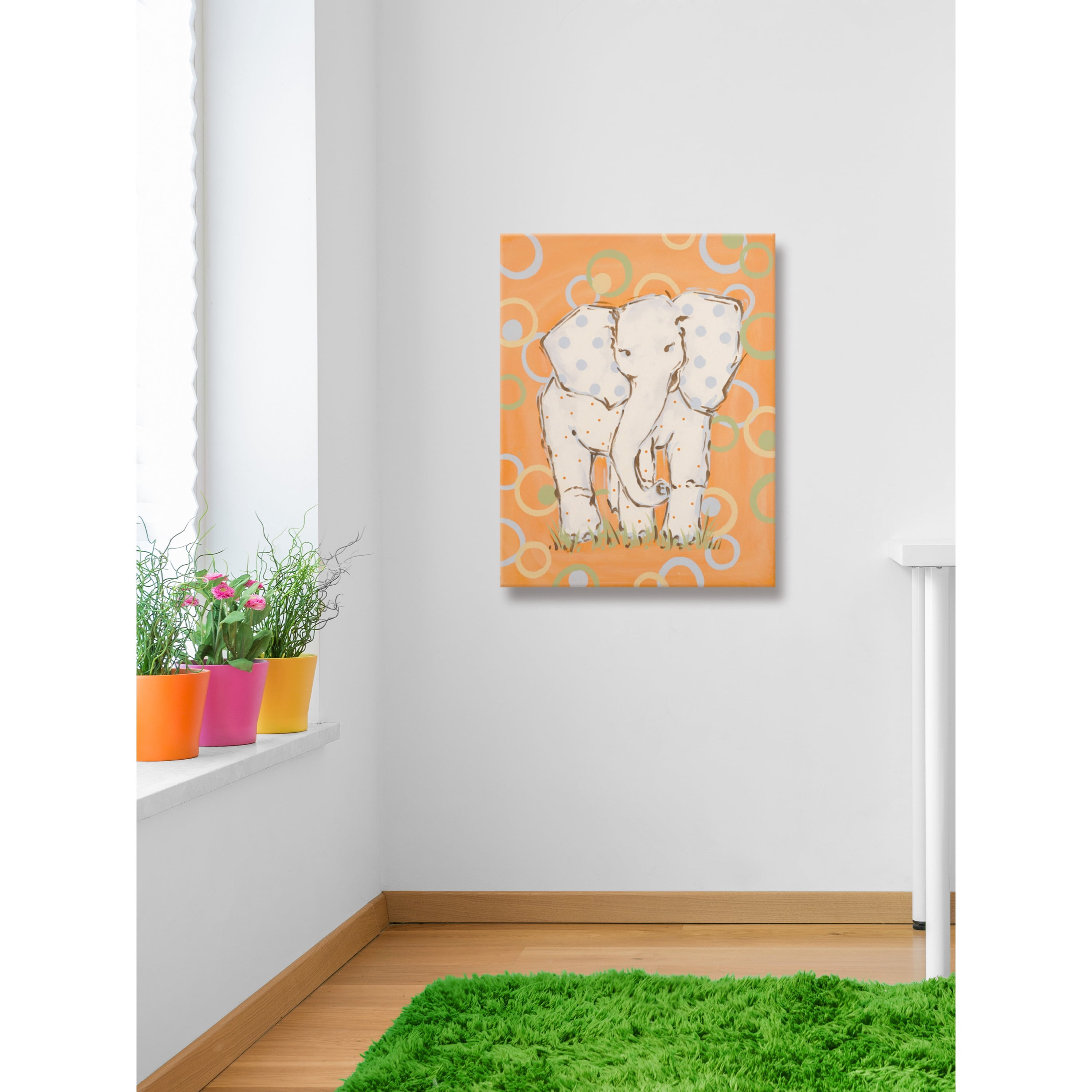 Marmont Hill "Whimsy Elephant" by Reesa Qualia Painting Print on Wrapped Canvas