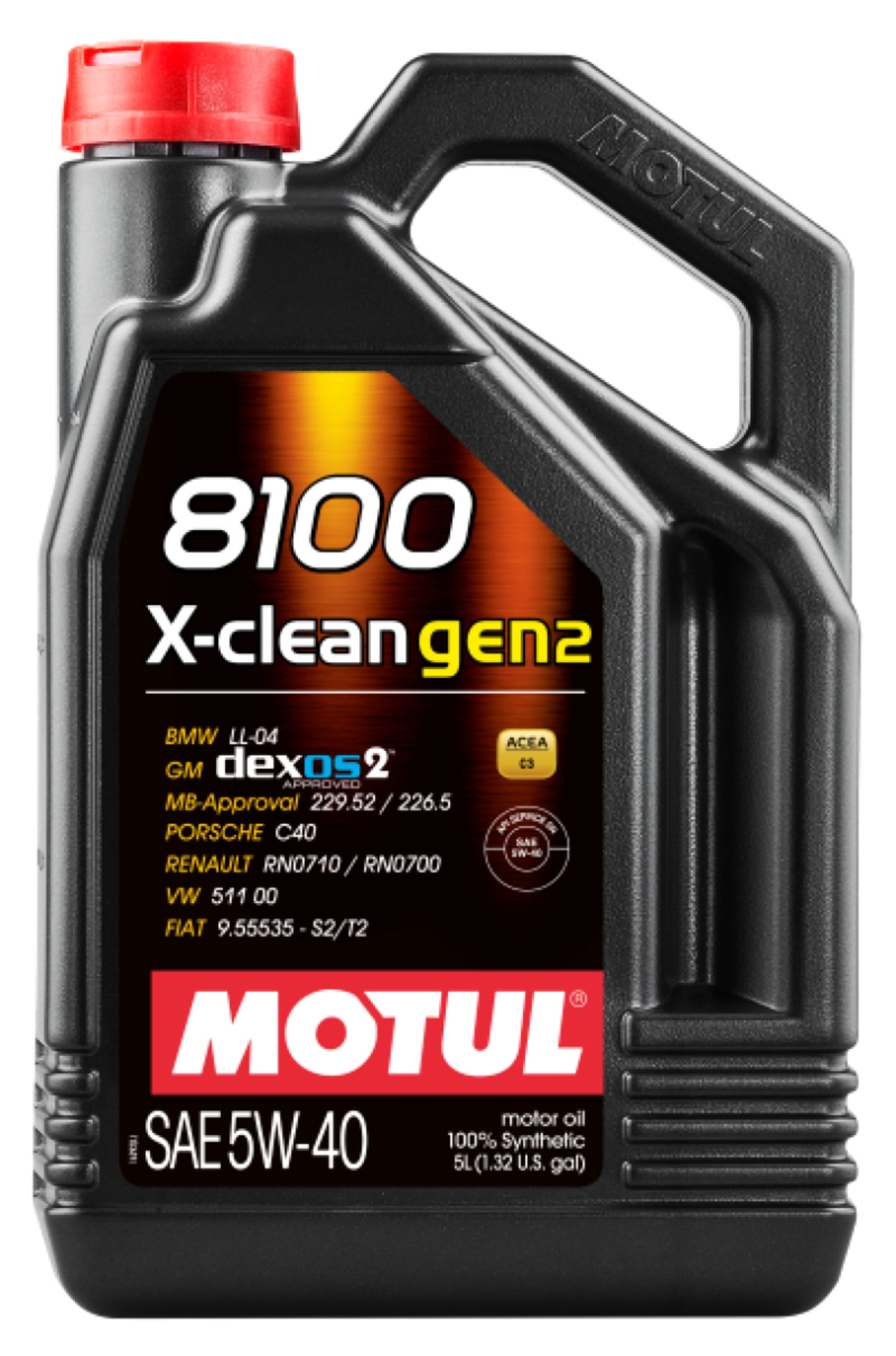 Motul 109762 5L 8100 X-CLEAN Gen 2 5W40 Synthetic Engine Oil - Case of 4