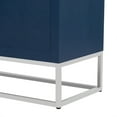 thumbnail image 3 of Luxury Designed Storage Cabinet with Square Gold Plated Handle, Buffet Cabinet with Adjustable Shelves, Sideboard Cabinet with Unique Metal Legs for Living Rooms, Corridors, Navy Blue, 3 of 7