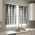thumbnail image 3 of Tunhigl Plaid Printed 2-Piece Curtain Set, Light Filtering Window Curtains For Bedroom Kitchen Cafe, 3 of 5