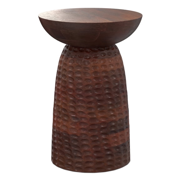 Simpli Home Boyd 16" WD Mango Contemporary Tall Accent Table in Warm Dark Brown & Assembled
