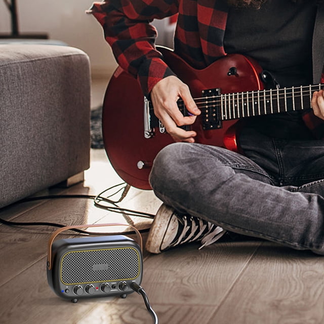 Portable Guitar Amp, Electric Guitar Amp Handle Dual Speaker for Daily Practice