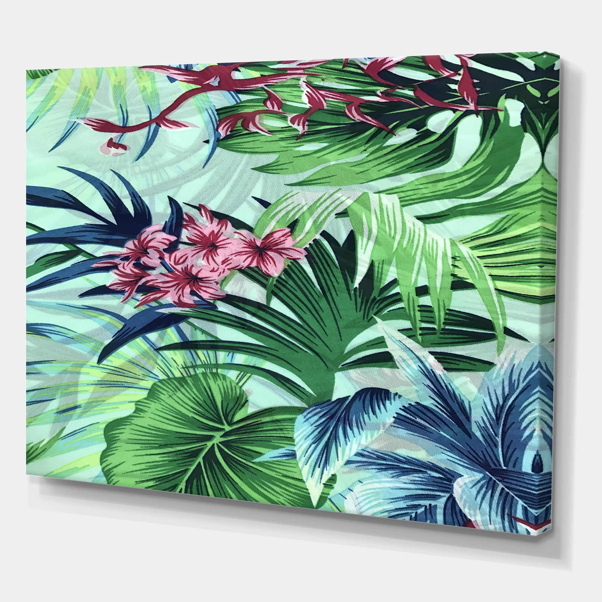 Designart ' VIntage Tropical Flowers VI ' Traditional Canvas Wall Art Print