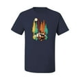 thumbnail image 2 of Trippy California Redwoods Forest Fox Silhouette | Mens Fashion Graphic T-Shirt, Navy, 2XL, 2 of 4