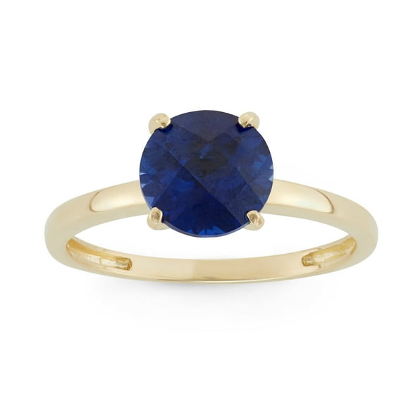 10k gold round gemstone ring