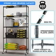 thumbnail image 2 of 5-Tier Heavy Duty Shelving Unit,Wire Metal Stackable Storage,21" W x 12" D x 54" H,Silver, 2 of 6