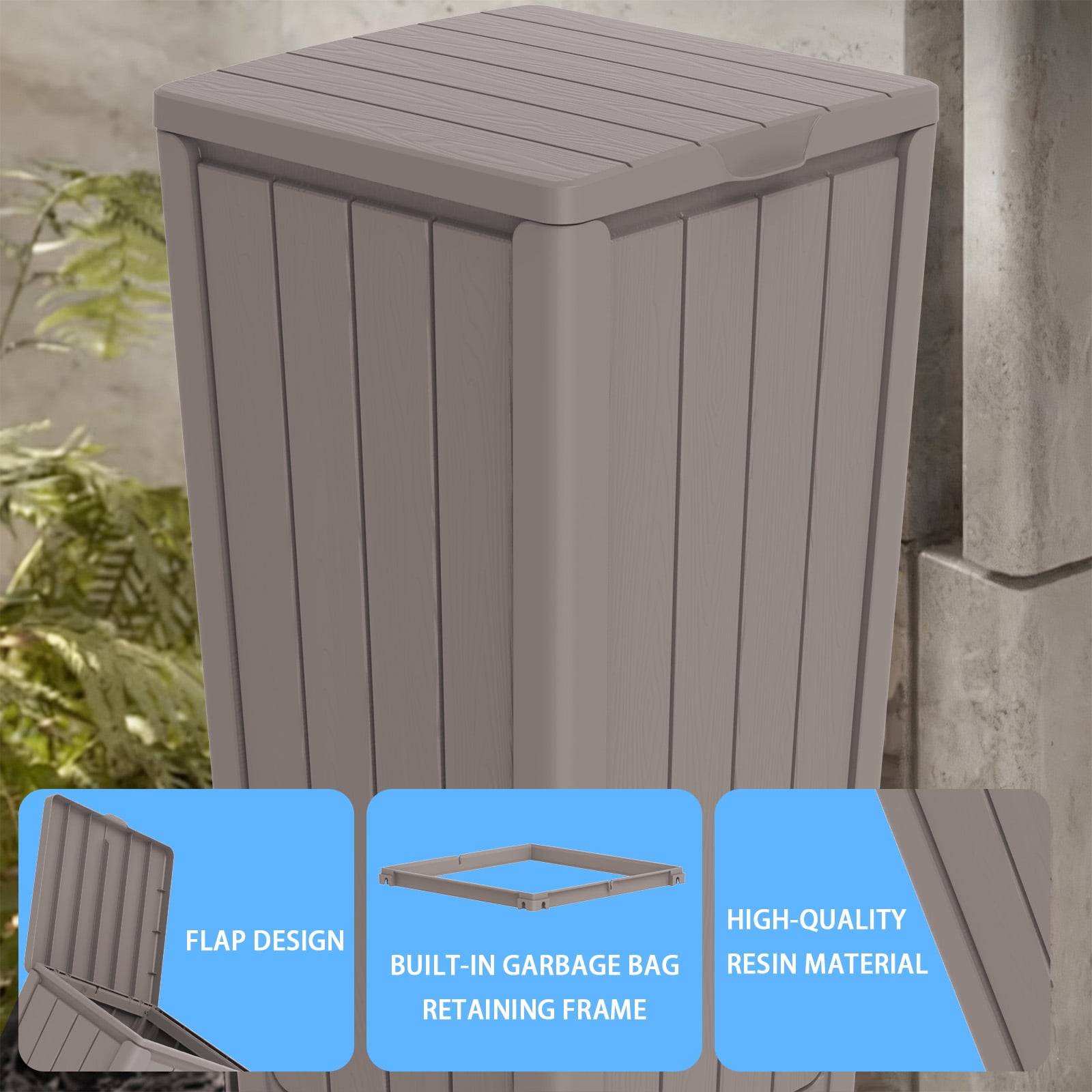 MAYEERTY 85L Trash Bin, Durable Detachable Mobile Garbage Can for Home Office Store
