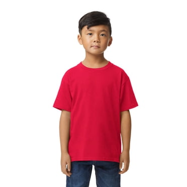 Gildan G650B T-Shirt Softstyle pour Jeunes, Poids Moyen - Rouge - TG