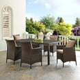 thumbnail image 2 of Side Dining Chair and Table Set, Rattan, Wicker, Brown Brown, Modern Contemporary Urban Design, Outdoor Patio Balcony Cafe Bistro Garden Furniture Hotel Hospitality, 2 of 6