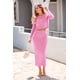 thumbnail image 5 of Conjunto de Suéter para Mujer PRETTYGARDEN Top Corto y Falda de Punto en Rosa Talla S, 5 of 8