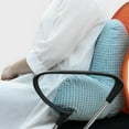 thumbnail image 4 of Almohada de lectura Silla Sofá Cojín de apoyo Almohadas para esposo y novio (Rellenos de suave, Funda cremall Grid-Light Blue Baoblaze Almohada de lectura, 4 of 5