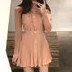 thumbnail image 4 of Vestido corto de punto de una pieza para mujer, minivestido de moda coreana para otoño e invierno, Sexy, ajustado, blanco, 2024, 4 of 6