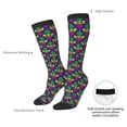 thumbnail image 4 of Goofa Mardi Gras Carnival3 Pattern Adult Stockings, Color-Block Knee High Socks, Comfortable and Breathable, Soft and Stretchable, Sports, and Decoration, 4 of 5