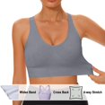 thumbnail image 4 of Women's Strong Hold Sports Bra Wireless Cross Back Yoga Lingerie, Unpadded Seamless Fitness Bustier, High Impact Running Underwear, Breathable Gathering Gym Vest, Supportive Athletic Bralette, 4 of 7