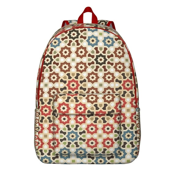Exotic Boho Pattern School Backpack, Durable and Lightweight Travel Laptop Bookbag for Teens with Artistic Floral Prints