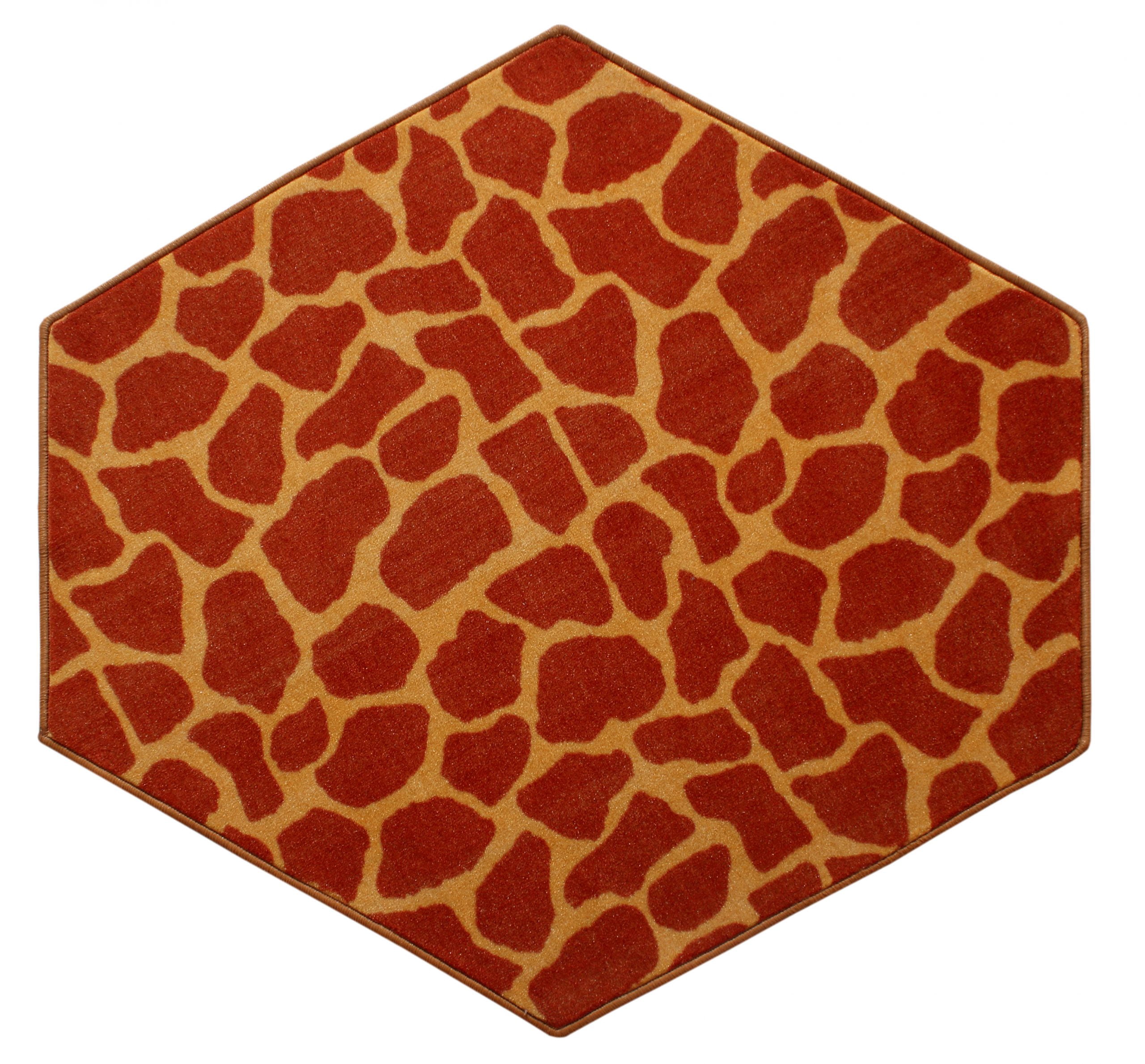 Furnish My Place Animal Print Rug 2 ft. Hexagon, Giraffe On Stilts