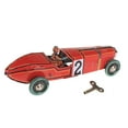 thumbnail image 4 of Juguete de hojalata Vintage Hugo modelo de Carreras Coche Mecánico coleccionable Juguete de cuerda Red Racer Race Car Vintage, 4 of 7