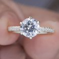 thumbnail image 6 of Cora Jewellery 2.0CT Round Moissanite Engagement Ring for Women, 10K White Gold, 10.5 US, 6 of 7