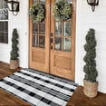 KaHouen Buffalo Plaid Outdoor Rug Black and White Rug 27.5 x 43 inches