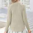 thumbnail image 5 of qolati Girls Long Sleeve Shirts Casual Crewneck Blouses for Girls Solid Color Loose Fit Ribbed Tunic Tops 5-14 Years, 5 of 9