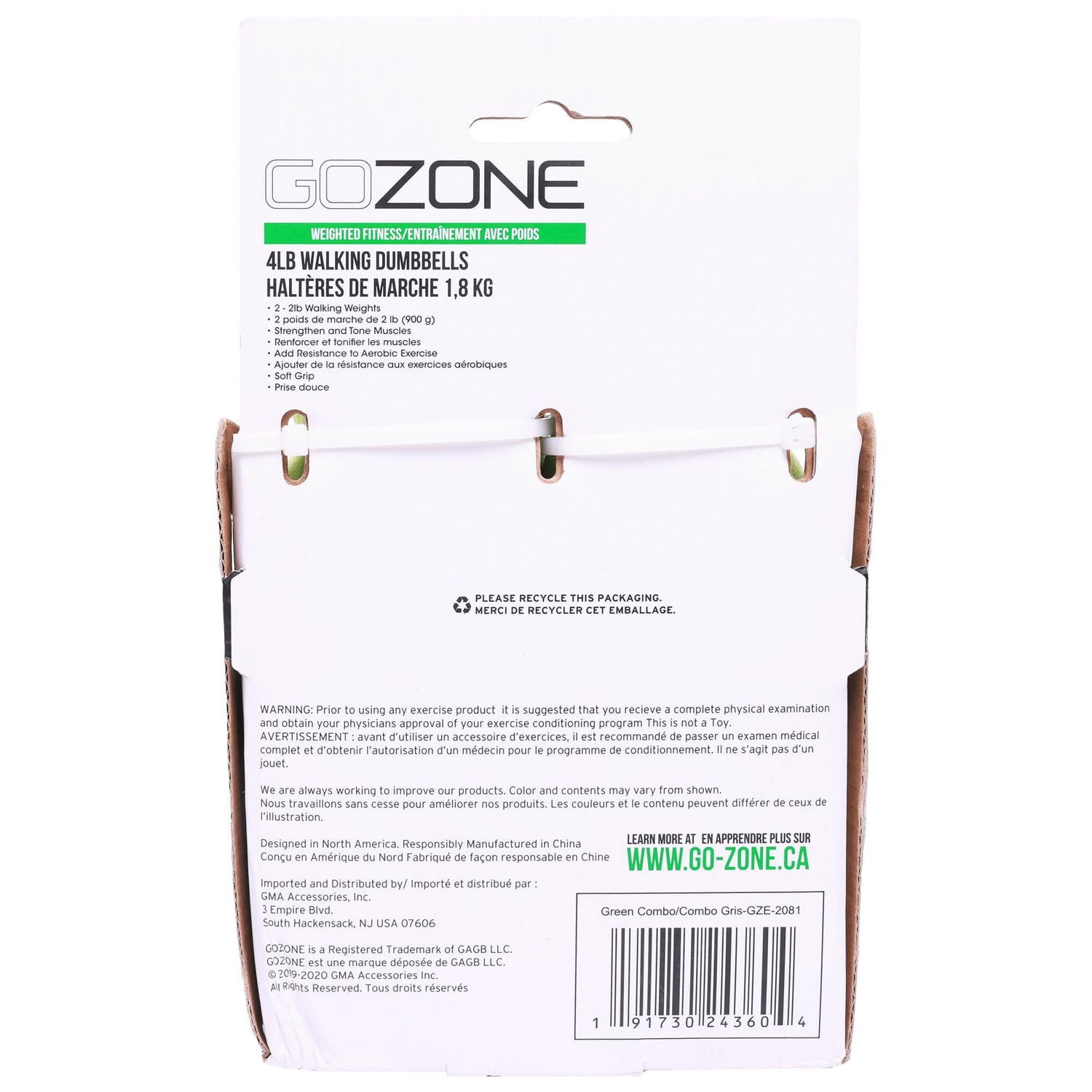 Haltères de marche GoZone Sangle respirante pour la main