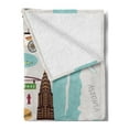 thumbnail image 2 of NYC Soft Flannel Fleece Throw Blanket, New York Infographic Cartography Famous Landmarks Doodle Style Illustration, Cozy Plush for Indoor and Outdoor Use, 50" x 60", Multicolor, by Ambesonne, 2 of 5