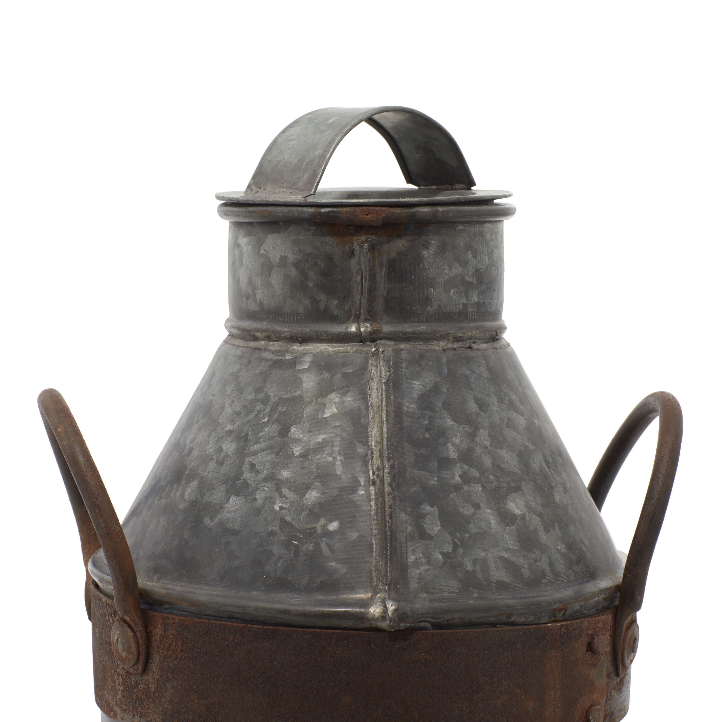 DecMode 13"H, 7"W Metal Farmhouse Decorative Jar, Grey, 1 - Piece