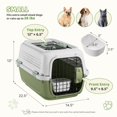 thumbnail image 2 of Magshion 23" Hard-Sided Pet Carrier with Food Bowl, Top & Front Doors, Ventilated Travel Crate for Cats & Small Dogs up to 26 lbs, White/Green, 2 of 7