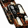 thumbnail image 2 of Ghost Book Nook Phone Case, Cute Halloween Ghosts Reading on Bookshelf Design, Cozy Spooky iPhone Cover for iPhone 16 15 14 13 12 11 Plus Pro Max Mini, 2 of 6