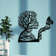 thumbnail image 2 of Metal Wall Art with Woman and Butterfly Tree Design, Decorative Wall Sculpture, 2 of 7