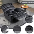 thumbnail image 4 of Large Manual Recliner Chair, Soft Fabric Push Back Recliner with Overstuffed Armrest and Backrest, Living Room Single Sofa Recliners, 4 of 7