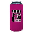 thumbnail image 1 of Cheers & Beers to 30 Years 16 oz. Can Coolie (Magenta, 2 Pack), 1 of 2