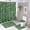 style-314, variant on 4 Pcs Shower Curtain Sets Textured with Non-Slip Rugs Toilet Lid Cover And Bath Mat Bathroom Decor Set Abstract Geometric Decorative Bathroom Accessories Set Decor with 12 Hooks for Bathtub Decor