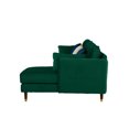 thumbnail image 5 of Contemporary Velvet Fabric Reversible Sectional Sleeper Sofa with Storage Pocket, Reversible Sectional Sofa for Living Room L-Shape Couch with Pillows - Green, 5 of 8